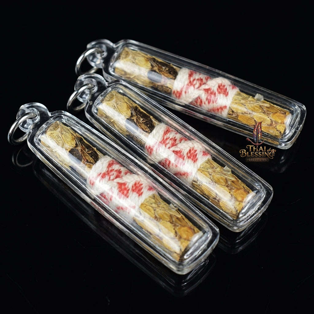 💥 PYTHON KING WEALTH & CHARM MAGNET! Takrut Maha Mon Phaya Ngu Lueam Luang Python Skin Talisman for Extreme Primal Seduction, Effortless Wealth, and Curio Collectible Heritage