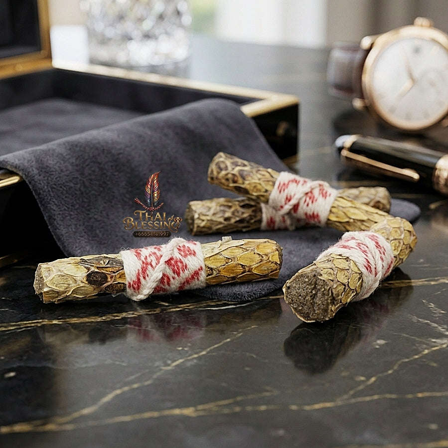 💥 PYTHON KING WEALTH & CHARM MAGNET! Takrut Maha Mon Phaya Ngu Lueam Luang Python Skin Talisman for Extreme Primal Seduction, Effortless Wealth, and Curio Collectible Heritage