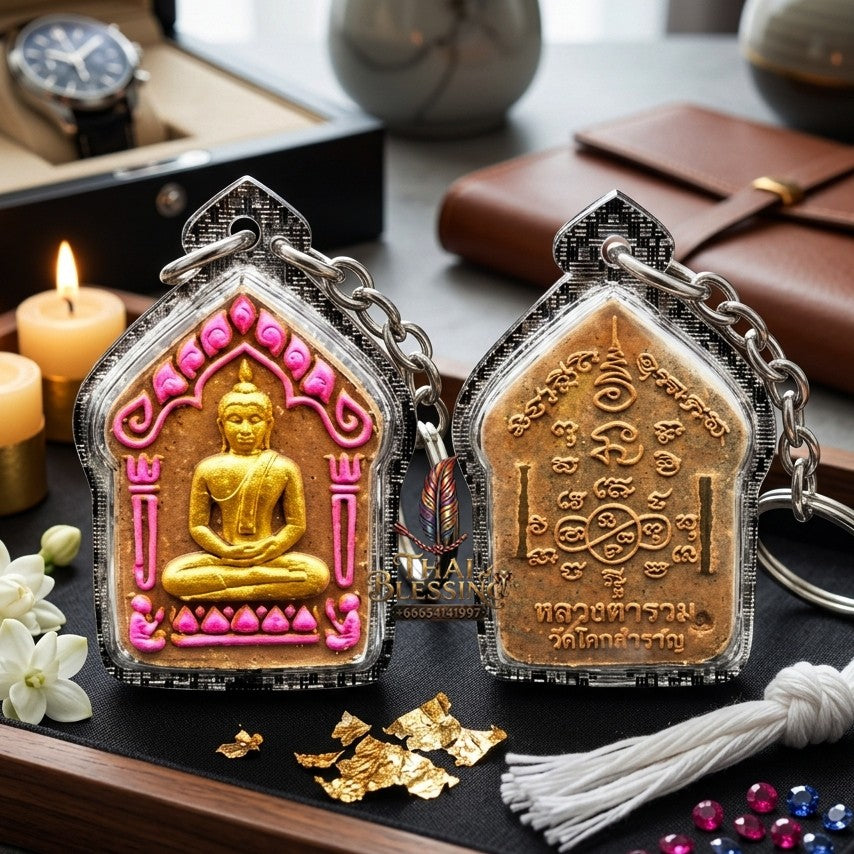 ✨ "พระขุนแผน หน้าทอง" เนื้อผงไม้ตะเคียนเสน่ห์ (ซุ้มชมพู) ปี 2557 โดย หลวงตารวม วัดโคกสำราญ: สุดยอดเครื่องรางระดับตำนานสายเมตตา มหาเสน่ห์ และเรียกทรัพย์ จากผงไม้ตะเคียนอายุกว่าร้อยปี!