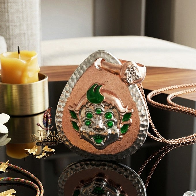 ✨ จี้ "สี่หูห้าตา" (เนื้อสัมฤทธิ์ชุบพิงค์โกลด์ลงยา) ปี 2564 โดย อาจารย์สุบิน นะหน้าทอง: เทพเจ้าแห่งโชคลาภระดับพรีเมียม ที่บันดาลให้ผู้บูชาร่ำรวยพลิกฐานะได้อย่างอัศจรรย์!