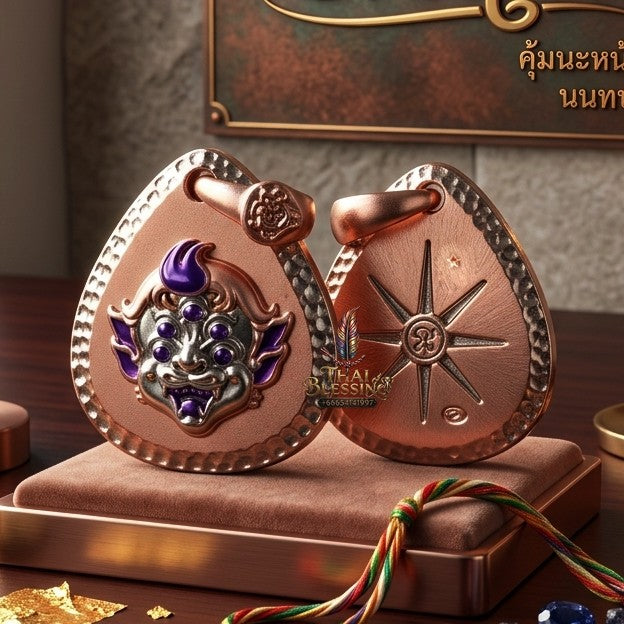 ✨ จี้ "สี่หูห้าตา" (เนื้อสัมฤทธิ์ชุบพิงค์โกลด์ลงยา) ปี 2564 โดย อาจารย์สุบิน นะหน้าทอง: เทพเจ้าแห่งโชคลาภระดับพรีเมียม ที่บันดาลให้ผู้บูชาร่ำรวยพลิกฐานะได้อย่างอัศจรรย์!