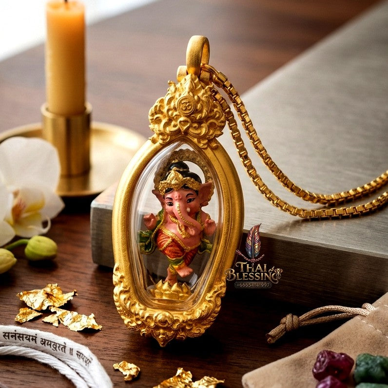 ✨ "พระคชาลีลายะคณปติ" (พระพิฆเนศปางลีลา) เนื้อบรอนซ์เพ้นท์สี หลวงปู่ยูร วัดหนองป่าหมาก (ปี 2568): สุดยอดพุทธศิลป์แห่งยุค ขจัดอุปสรรค เสริมความคล่องตัว และพลิกชีวิตสู่ความรุ่งเรือง!