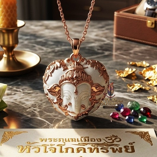 ✨ "จี้พระคเณศน้อย" (หัวใจโภคทรัพย์) เนื้อบรอนซ์ชุบ 2K (ปี 2567) โดย พระอาจารย์อำนาจ สำนักปฏิบัติธรรมมหาวีโร: สุดยอดพุทธศิลป์จิ๋วแต่แจ๋ว มหาเทพแห่งความสำเร็จและโภคทรัพย์ที่สายมูห้ามพลาด!