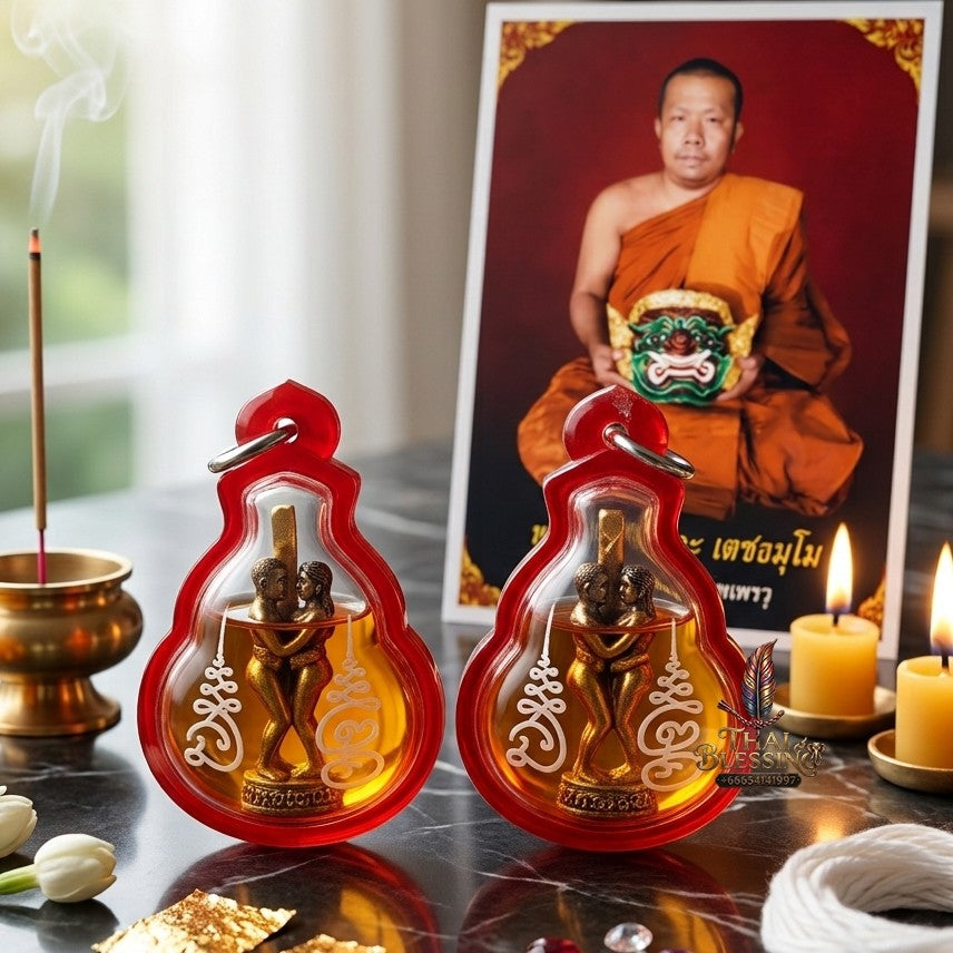 ✨ "อิ่นคู่" เลี่ยมน้ำมันเสน่ห์ (ปี 2559) โดย พระอาจารย์ละ วัดสร้อยสุวรรณ: บรมครูแห่งเมตตามหานิยมและมนต์ผูกจิตมัดใจคนรัก!