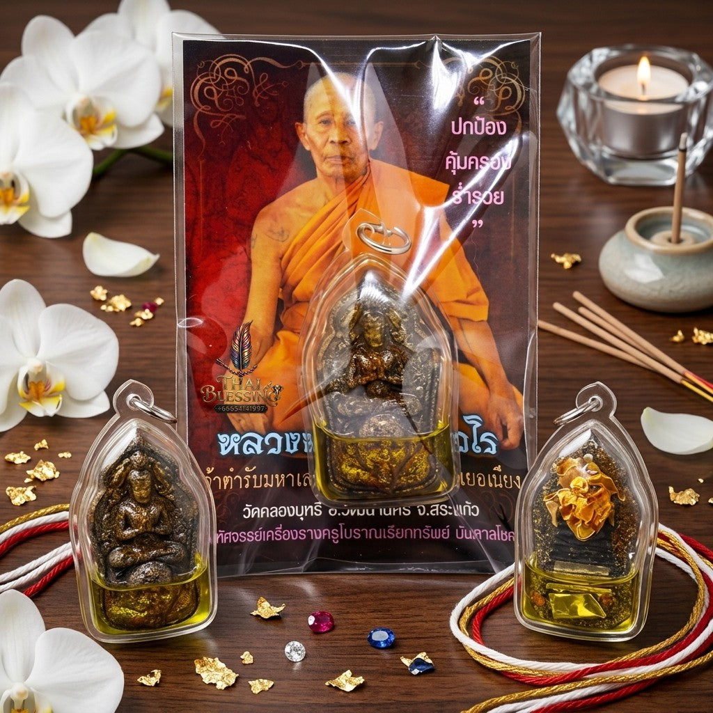 ✨ "ขุนแผนพรายกุมาร องค์ครู" (ปี 2558) โดย หลวงพ่อเขิน วัดคลองบุหรี่ จ.สระแก้ว: สุดยอดเครื่องรางสายเสน่ห์เมตตามหานิยมชั้นสูง ผสานวิชาพรายกุมารต้นตำรับและน้ำมันว่านอาถรรพ์!