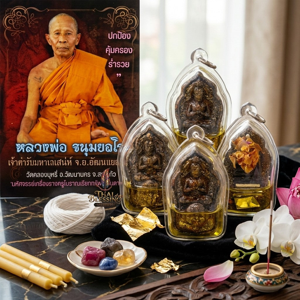 ✨ "ขุนแผนพรายกุมาร องค์ครู" (ปี 2558) โดย หลวงพ่อเขิน วัดคลองบุหรี่ จ.สระแก้ว: สุดยอดเครื่องรางสายเสน่ห์เมตตามหานิยมชั้นสูง ผสานวิชาพรายกุมารต้นตำรับและน้ำมันว่านอาถรรพ์!