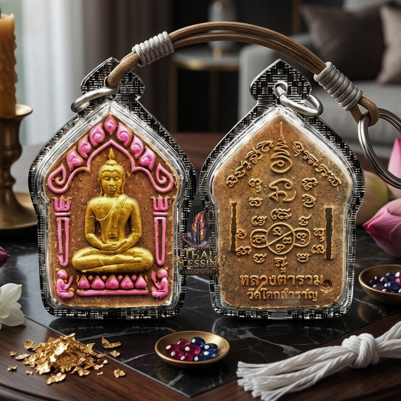 ✨ "พระขุนแผน หน้าทอง" เนื้อผงไม้ตะเคียนเสน่ห์ (ซุ้มชมพู) ปี 2557 โดย หลวงตารวม วัดโคกสำราญ: สุดยอดเครื่องรางระดับตำนานสายเมตตา มหาเสน่ห์ และเรียกทรัพย์ จากผงไม้ตะเคียนอายุกว่าร้อยปี!