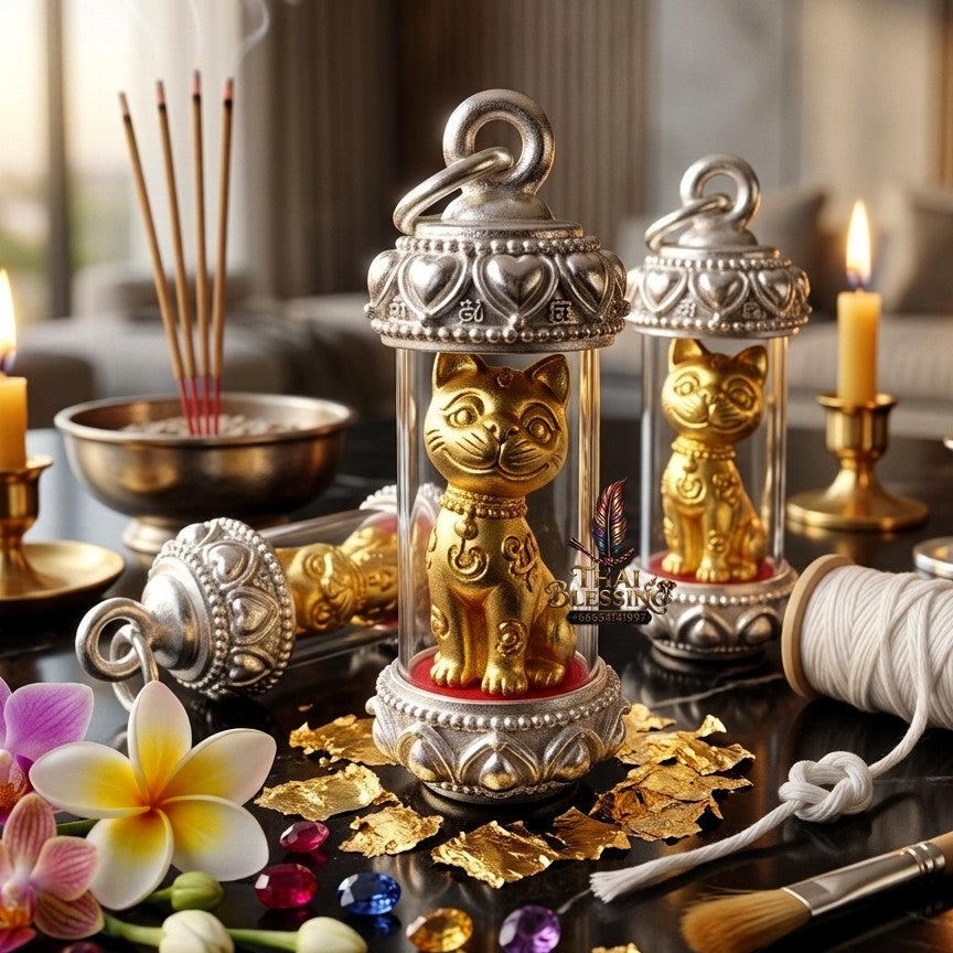 ✨ แมวเหมียวเรียกทรัพย์ (เนื้อทองทิพย์) ปี 2564 โดย หลวงตารวม วัดโคกสำราญ: เครื่องราง "ของทนสิทธิ์" สายกวักทรัพย์ ที่จะเปลี่ยนชีวิตคุณให้รวยด้วยมนต์แมวเศรษฐี!