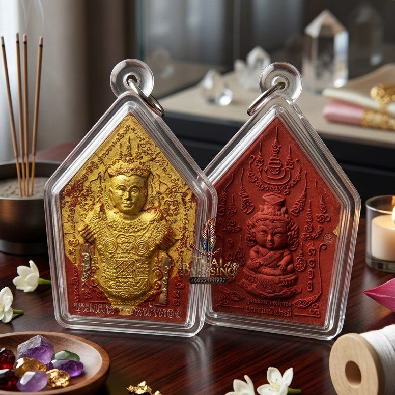 ✨ ขุนแผนนะหน้าทอง (เนื้อผงว่านไก่แดงปิดทอง ฝังตะกรุด 2 ดอก) ปี 2554 โดย ครูบาสุบิน สุเมธโส: ตำนานขุนแผนเสน่ห์ล้านนาที่ "แรงที่สุด" แห่งยุค!