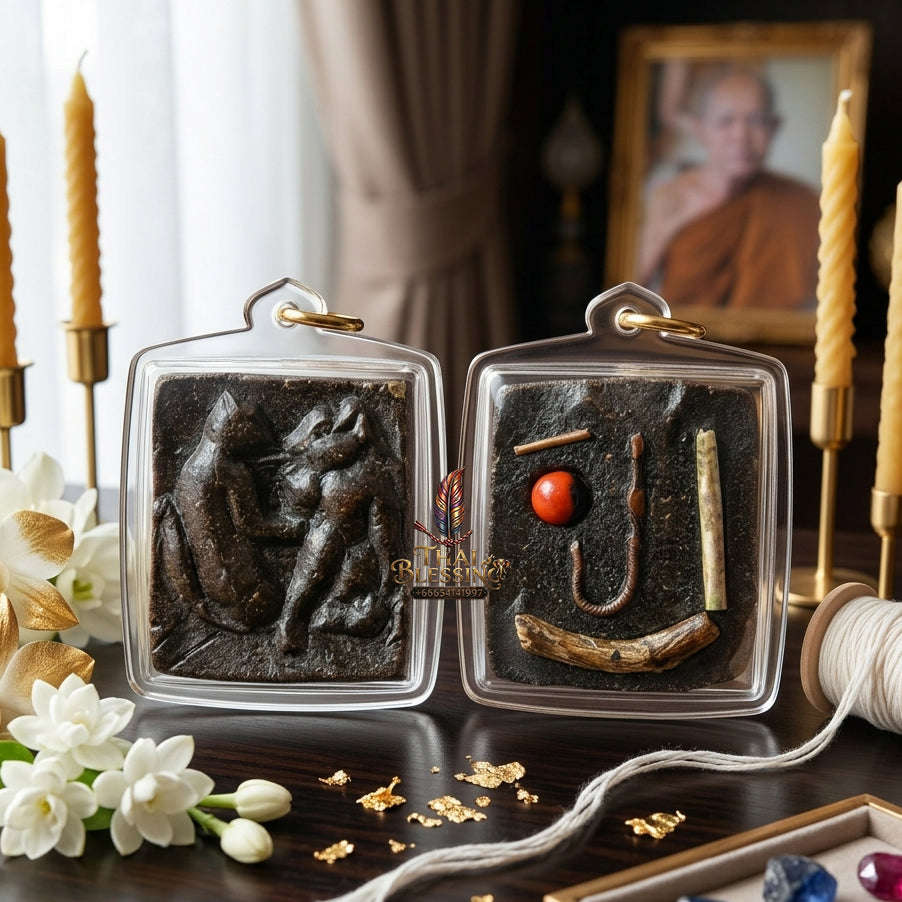 ✨ [The Primal Beast of Uncontrollable Desire: Master-Occult Edition] Sacred "Khu Inn Ma Duean Sip Song" (The Couple of the Twelfth-Month Dog) – Master-Blessed by Luang Pho Pun, Wat Pa Ban Sang (2019)