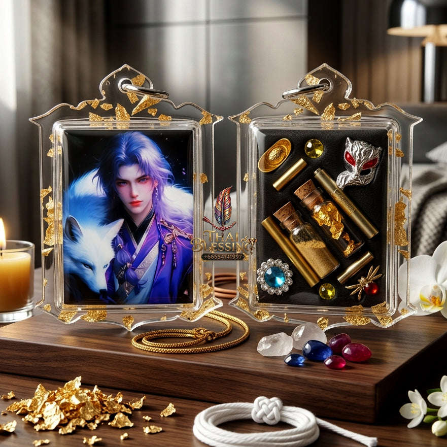 ✨ [The Sovereign of Infinite Allure: The 2025 "Jumbo" Master-Edition] Sacred "Male Fox Deity Locket" (The Nine-Tailed Fox King of Wealth & Dominance) – Special Jumbo Format – Master-Blessed by Kruba Baeng, Wat Ban Tanot (2025/2568)