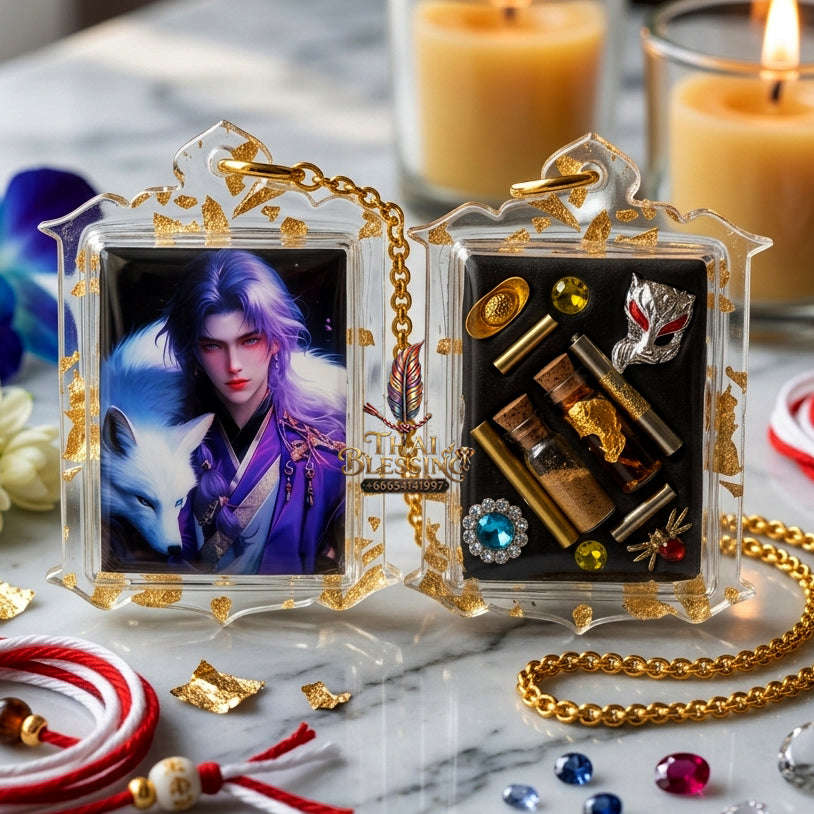 ✨ [The Sovereign of Infinite Allure: The 2025 "Jumbo" Master-Edition] Sacred "Male Fox Deity Locket" (The Nine-Tailed Fox King of Wealth & Dominance) – Special Jumbo Format – Master-Blessed by Kruba Baeng, Wat Ban Tanot (2025/2568)