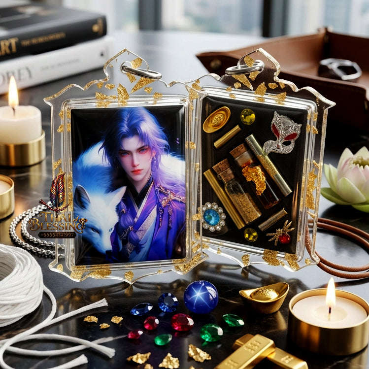 ✨ [The Sovereign of Infinite Allure: The 2025 "Jumbo" Master-Edition] Sacred "Male Fox Deity Locket" (The Nine-Tailed Fox King of Wealth & Dominance) – Special Jumbo Format – Master-Blessed by Kruba Baeng, Wat Ban Tanot (2025/2568)