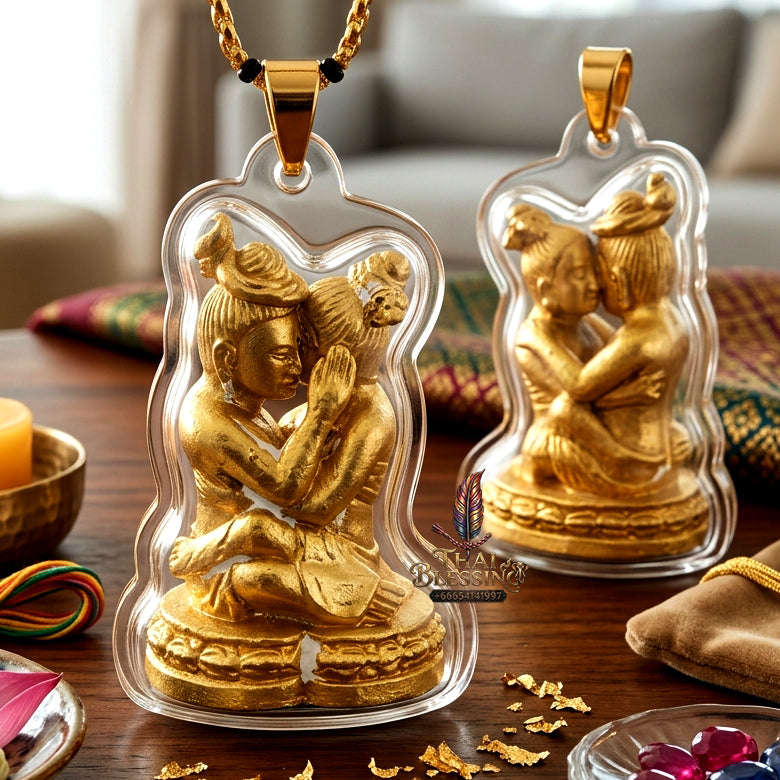 ✨ [The Sovereign of Infinite Attachment & Primal Passion] Sacred "Inn Khu Phukphan Kasan Sawat" (The Couple of Binding Desire) – Master-Edition: Bronze Alloy & Sacred Powder Blend – Ban Khum Thewa (2021)