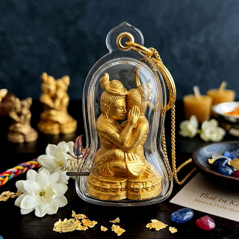 ✨ [The Sovereign of Infinite Attachment & Primal Passion] Sacred "Inn Khu Phukphan Kasan Sawat" (The Couple of Binding Desire) – Master-Edition: Bronze Alloy & Sacred Powder Blend – Ban Khum Thewa (2021)