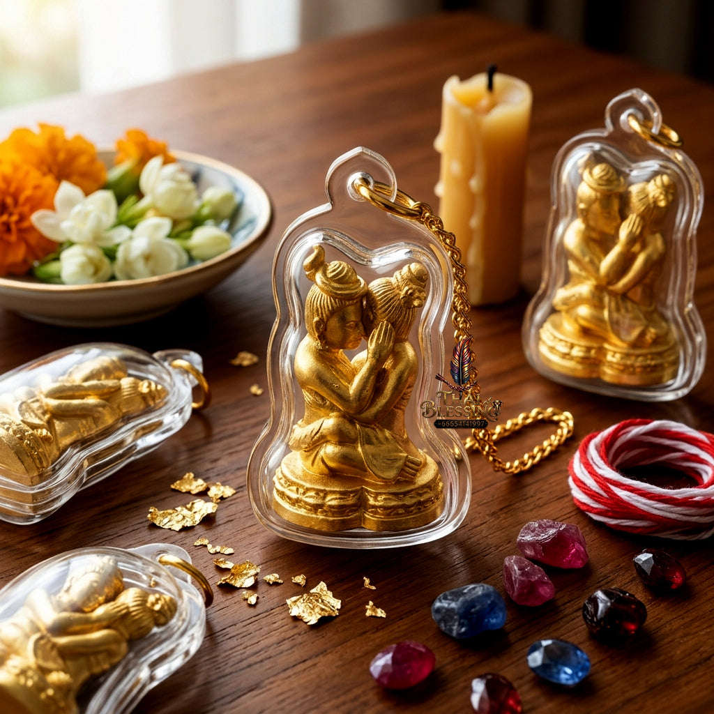 ✨ [The Sovereign of Infinite Attachment & Primal Passion] Sacred "Inn Khu Phukphan Kasan Sawat" (The Couple of Binding Desire) – Master-Edition: Bronze Alloy & Sacred Powder Blend – Ban Khum Thewa (2021)