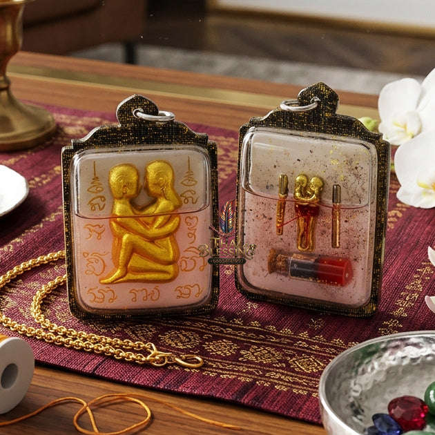 ✨ [The Sovereign of Infinite Purity: Master-Oil Edition] Sacred "Inn Khu Ruai Saneh" (The Couple of Abundant Charm) – Special "White Edition" – Master-Blessed by Lersi Ruai Chak Phet (2019)
