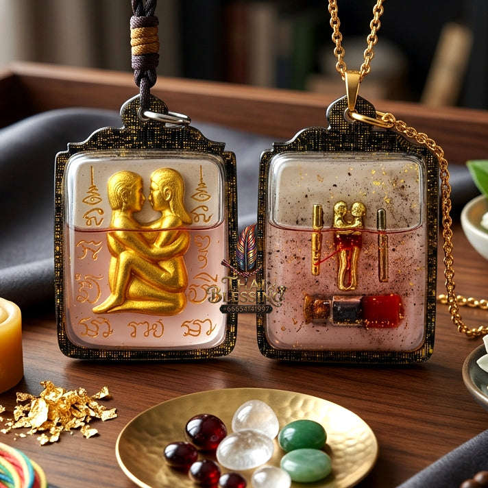 ✨ [The Sovereign of Infinite Purity: Master-Oil Edition] Sacred "Inn Khu Ruai Saneh" (The Couple of Abundant Charm) – Special "White Edition" – Master-Blessed by Lersi Ruai Chak Phet (2019)