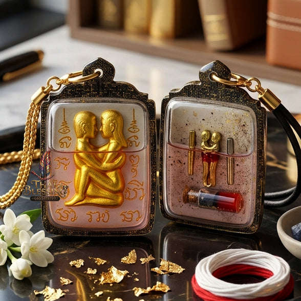 ✨ [The Sovereign of Infinite Purity: Master-Oil Edition] Sacred "Inn Khu Ruai Saneh" (The Couple of Abundant Charm) – Special "White Edition" – Master-Blessed by Lersi Ruai Chak Phet (2019)