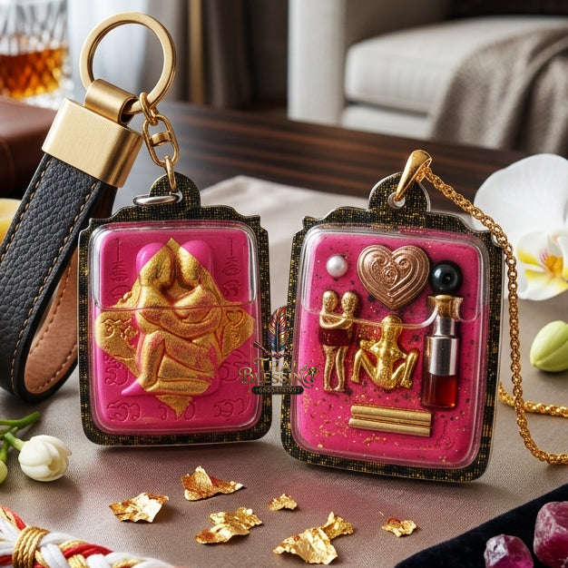 ✨ [The Sovereign of Infinite Romance: Master-Oil Edition] Sacred "Inn Khu Ruai Saneh" (The Couple of Abundant Charm) – Special "Pink Edition" – Master-Blessed by Lersi Ruai Chak Phet (2019)