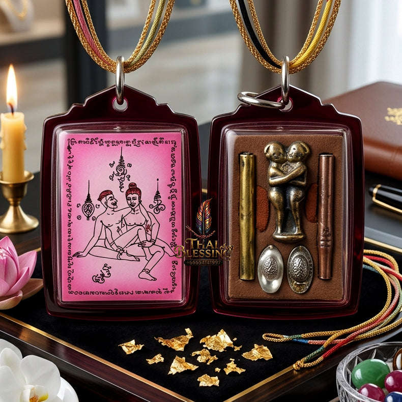 ✨ [The Sovereign of Masculine Union: Master-Edition Locket] Sacred "Phaya The Krua" (The Lord of Universal Enticement) – Special "Pink-Field" Edition (Same-Sex Attraction) – Master-Blessed by Achan Manit Techawaro (2021)