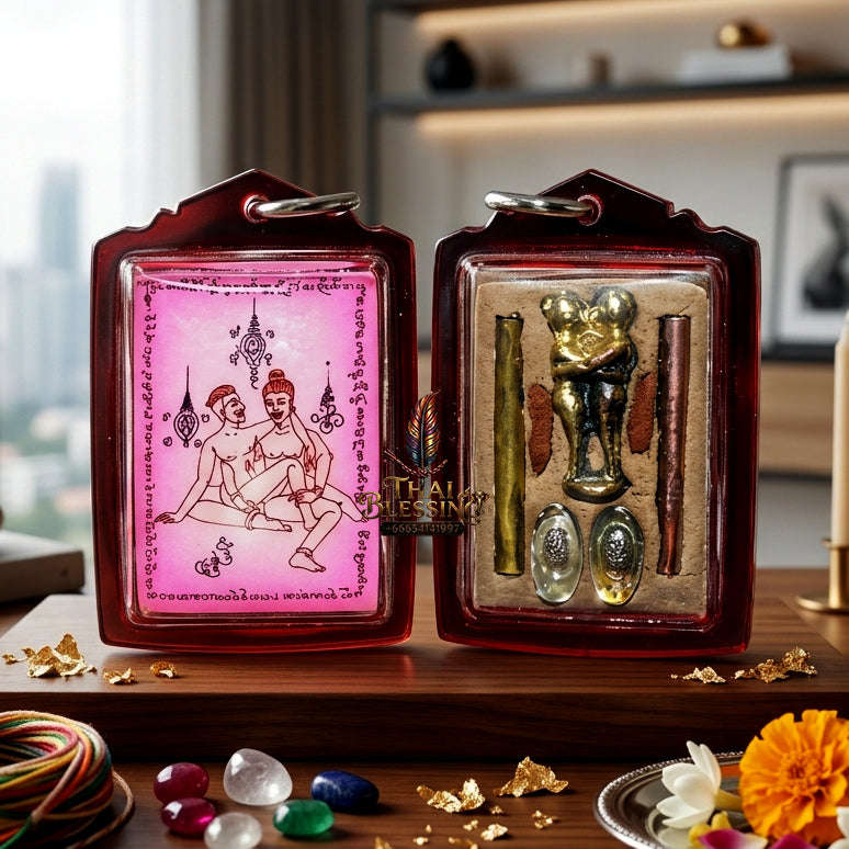 ✨ [The Sovereign of Masculine Union: Master-Edition Locket] Sacred "Phaya The Krua" (The Lord of Universal Enticement) – Special "Pink-Field" Edition (Same-Sex Attraction) – Master-Blessed by Achan Manit Techawaro (2021)