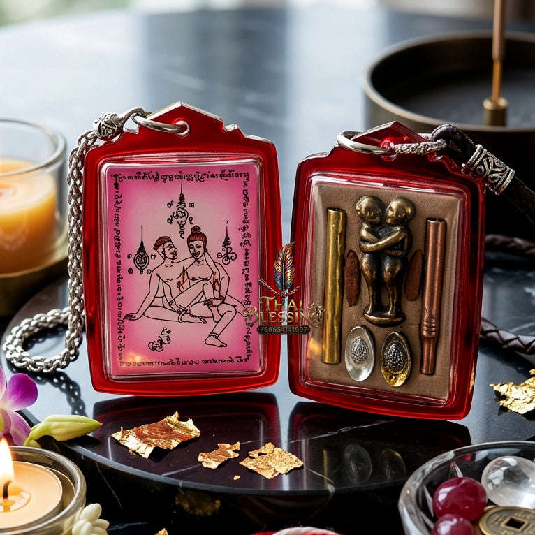 ✨ [The Sovereign of Masculine Union: Master-Edition Locket] Sacred "Phaya The Krua" (The Lord of Universal Enticement) – Special "Pink-Field" Edition (Same-Sex Attraction) – Master-Blessed by Achan Manit Techawaro (2021)