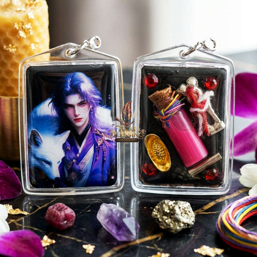 ✨ [The Sovereign of Mystical Allure: The 2025 Master-Edition] Sacred "Male Fox Deity Locket" (The Nine-Tailed Fox King of Wealth & Charm) – Master-Blessed by Kruba Baeng, Wat Ban Tanot (2025/2568)
