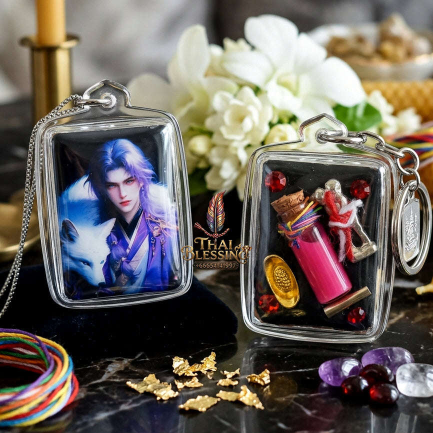 ✨ [The Sovereign of Mystical Allure: The 2025 Master-Edition] Sacred "Male Fox Deity Locket" (The Nine-Tailed Fox King of Wealth & Charm) – Master-Blessed by Kruba Baeng, Wat Ban Tanot (2025/2568)