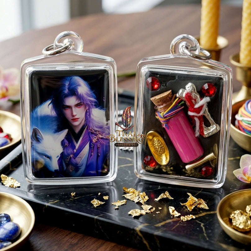 ✨ [The Sovereign of Mystical Allure: The 2025 Master-Edition] Sacred "Male Fox Deity Locket" (The Nine-Tailed Fox King of Wealth & Charm) – Master-Blessed by Kruba Baeng, Wat Ban Tanot (2025/2568)