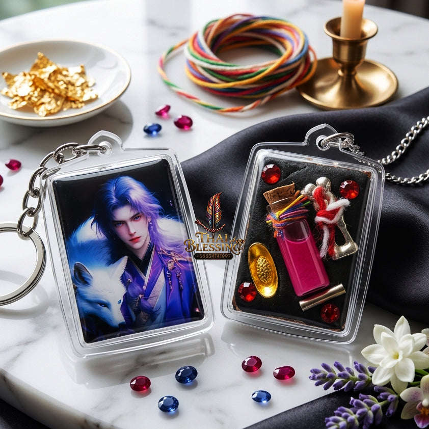 ✨ [The Sovereign of Mystical Allure: The 2025 Master-Edition] Sacred "Male Fox Deity Locket" (The Nine-Tailed Fox King of Wealth & Charm) – Master-Blessed by Kruba Baeng, Wat Ban Tanot (2025/2568)