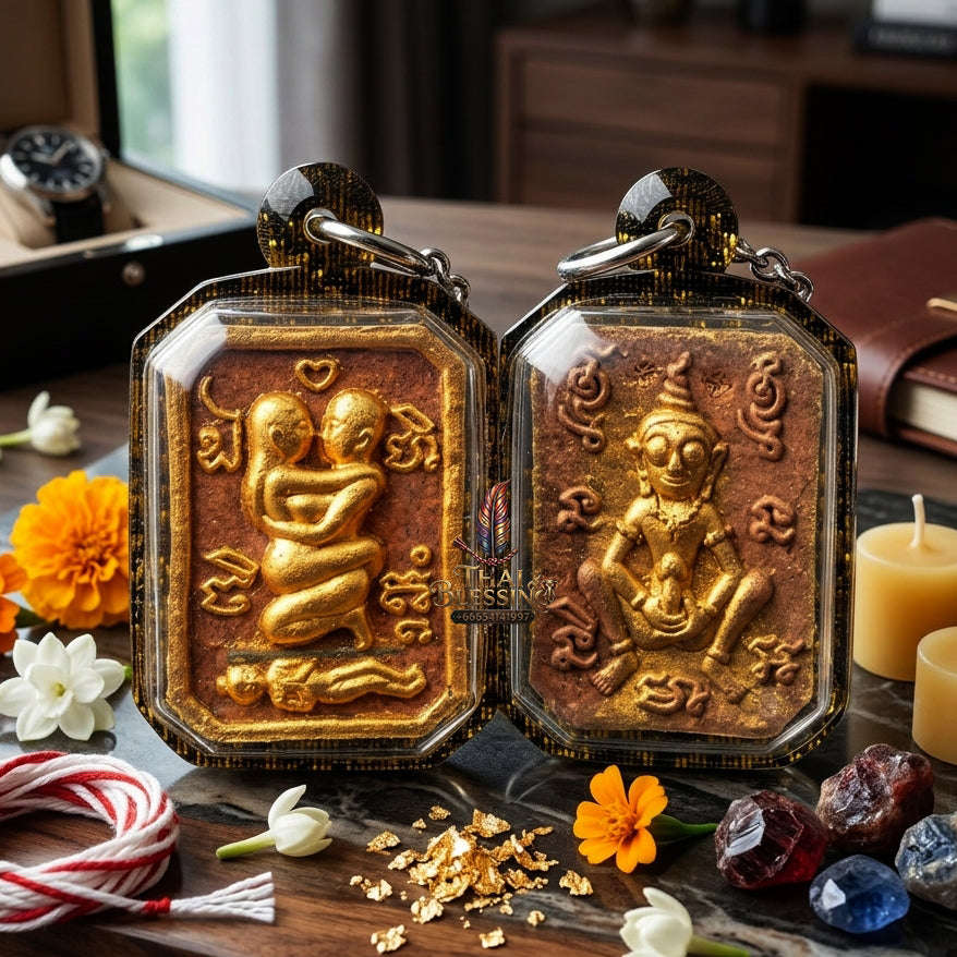 ✨ [The Sovereign of Primal Attraction & Boundless Wealth: Master-Level Edition] Sacred "Inn Khu Saneha Pha Ruay" (The Couple of Desire & Prosperity) – Special Edition: Crafted from "Jao Sap" (Lord of Wealth) Occult Powder