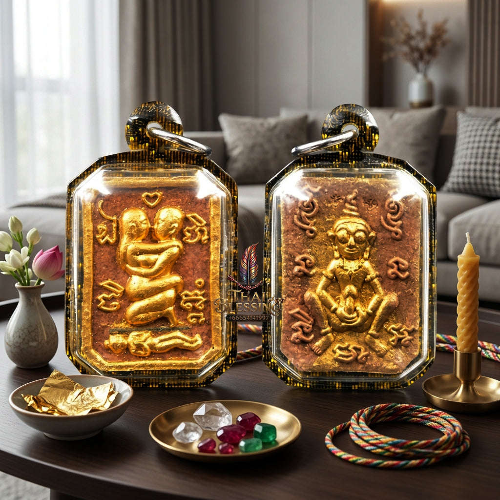 ✨ [The Sovereign of Primal Attraction & Boundless Wealth: Master-Level Edition] Sacred "Inn Khu Saneha Pha Ruay" (The Couple of Desire & Prosperity) – Special Edition: Crafted from "Jao Sap" (Lord of Wealth) Occult Powder
