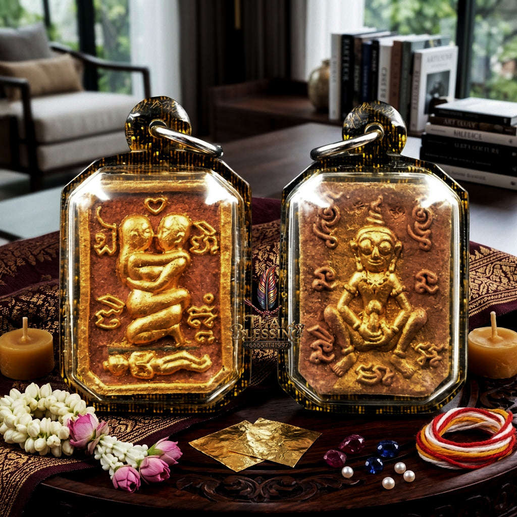 ✨ [The Sovereign of Primal Attraction & Boundless Wealth: Master-Level Edition] Sacred "Inn Khu Saneha Pha Ruay" (The Couple of Desire & Prosperity) – Special Edition: Crafted from "Jao Sap" (Lord of Wealth) Occult Powder
