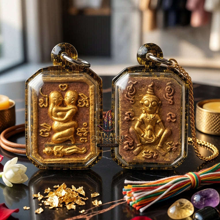 ✨ [The Sovereign of Primal Attraction & Boundless Wealth: Master-Level Edition] Sacred "Inn Khu Saneha Pha Ruay" (The Couple of Desire & Prosperity) – Special Edition: Crafted from "Jao Sap" (Lord of Wealth) Occult Powder