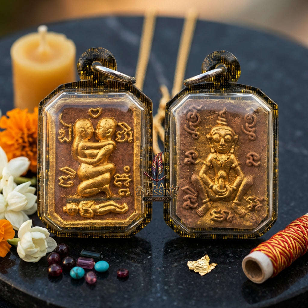 ✨ [The Sovereign of Primal Attraction & Boundless Wealth: Master-Level Edition] Sacred "Inn Khu Saneha Pha Ruay" (The Couple of Desire & Prosperity) – Special Edition: Crafted from "Jao Sap" (Lord of Wealth) Occult Powder