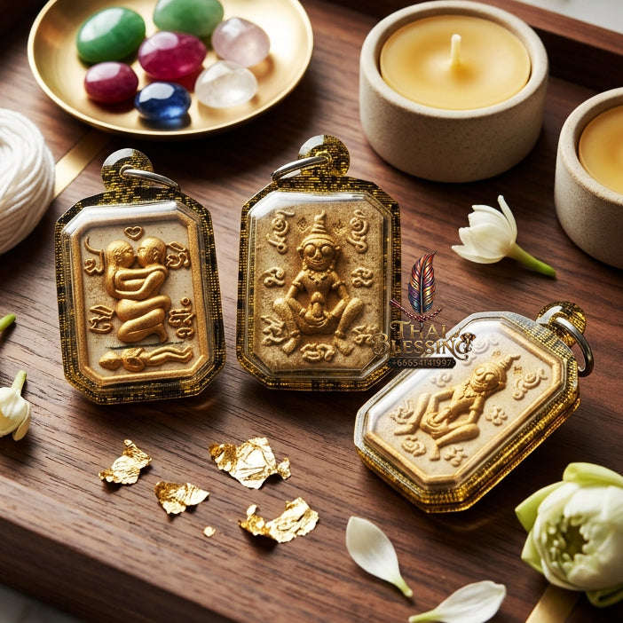 ✨ [The Sovereign of Primal Attraction & Boundless Wealth: Sacred Herb Edition] Sacred "Inn Khu Saneha Pha Ruay" (The Couple of Desire & Prosperity) – Special Edition: Crafted from the Legendary "108 Maha Saneh" Sacred Herb Blend