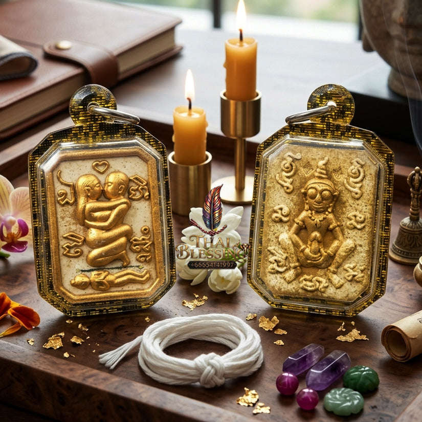 ✨ [The Sovereign of Primal Attraction & Boundless Wealth: Sacred Herb Edition] Sacred "Inn Khu Saneha Pha Ruay" (The Couple of Desire & Prosperity) – Special Edition: Crafted from the Legendary "108 Maha Saneh" Sacred Herb Blend