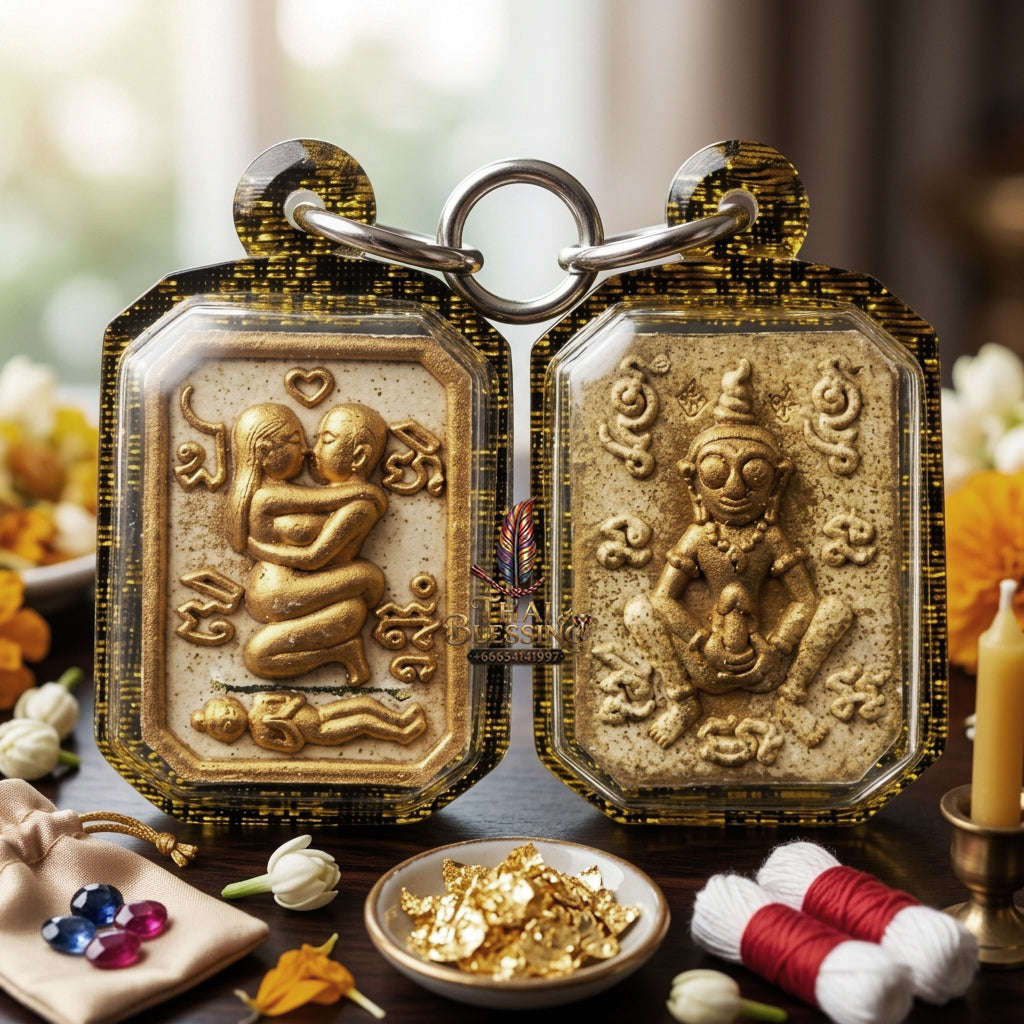 ✨ [The Sovereign of Primal Attraction & Boundless Wealth: Sacred Herb Edition] Sacred "Inn Khu Saneha Pha Ruay" (The Couple of Desire & Prosperity) – Special Edition: Crafted from the Legendary "108 Maha Saneh" Sacred Herb Blend