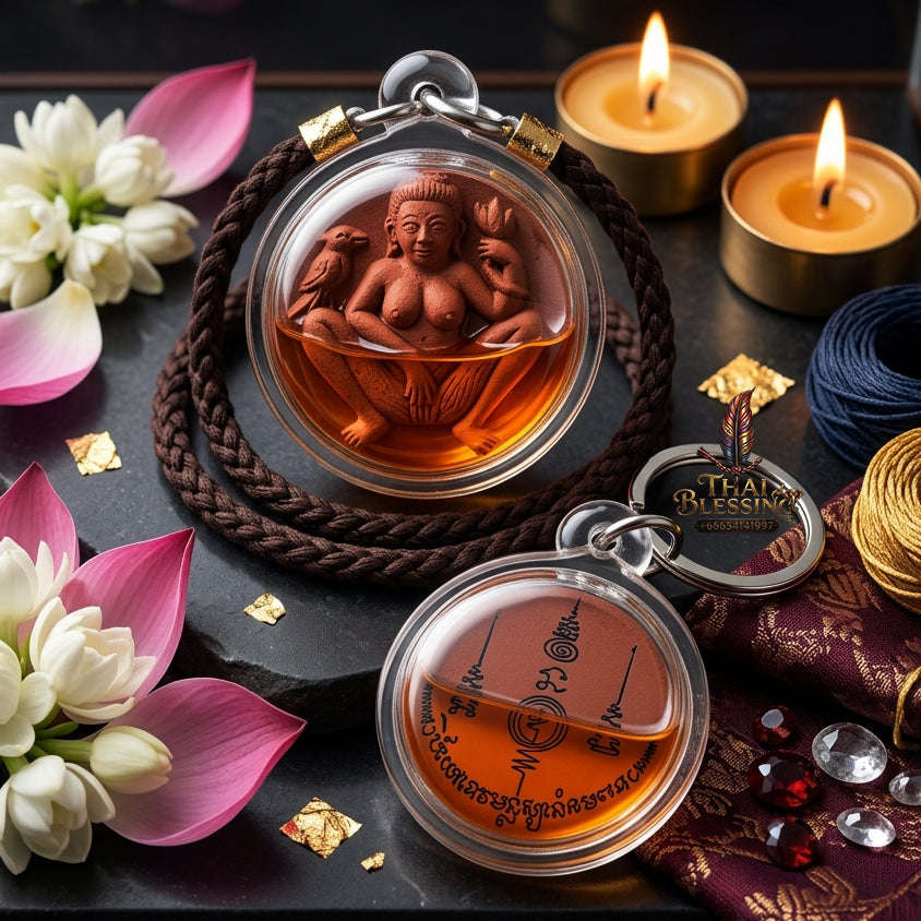 ✨ [The Sovereign of Unstoppable Desire: Master-Oil Edition] Sacred "Nang Dokthong La Sawat" (The Golden Flower Maiden Hunting Passion) – Master-Blessed by Luang Pho Yot, Wat Pa Ban Sang (2021)